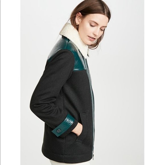 FINAL PRICE!
NWT Paul & Joe Sister Greenwish Jacket Faux Shearling Trim - Picture 4 of 9